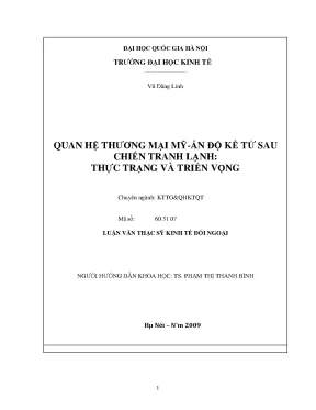 Quan Hệ Thương Mại Mỹ-Ấn Độ: Thực Trạng và Triển Vọng Từ