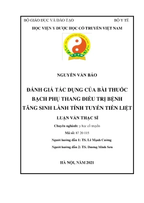 Đánh Giá Tác Dụng Của Bạch Phụ Thang Trong Điều Trị Tăng