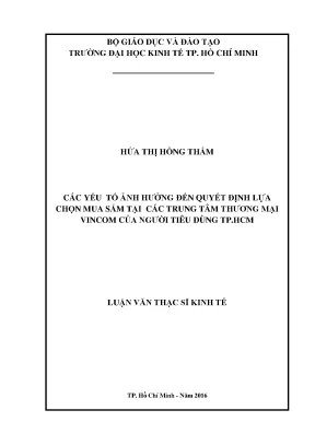 Các Yếu Tố Ảnh Hưởng Đến Quyết Định Mua Sắm Tại Trung