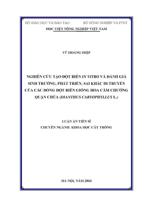 Nghiên Cứu Đột Biến In Vitro và Đánh Giá Sinh Trưởng Hoa