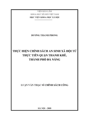 Chính Sách An Sinh Xã Hội Tại Quận Thanh Khê, Đà Nẵng: