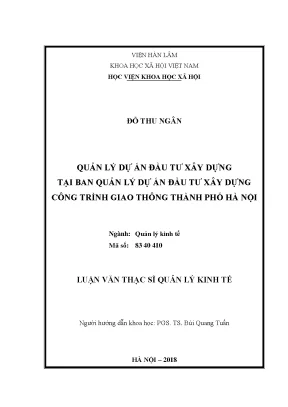 Quản lý dự án đầu tư xây dựng giao thông tại Hà Nội