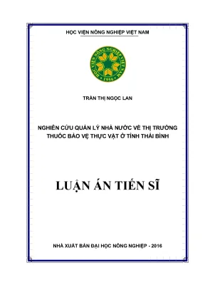 Quản Lý Nhà Nước Thị Trường Thuốc Bảo Vệ Thực Vật Tại
