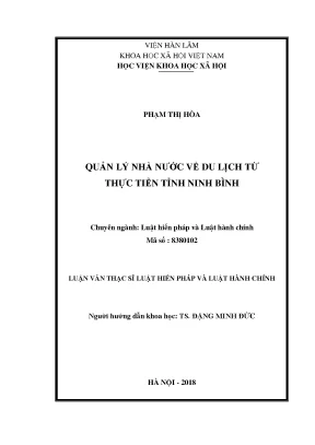 Quản lý nhà nước về du lịch tại Ninh Bình: Thực trạng và