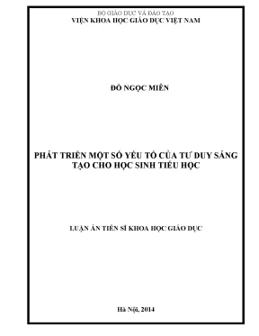 Phát Triển Tư Duy Sáng Tạo Cho Học Sinh Tiểu Học