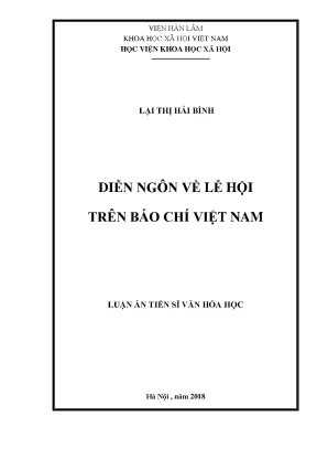 Nghiên Cứu Diễn Ngôn Về Lễ Hội Trên Báo Chí Việt Nam