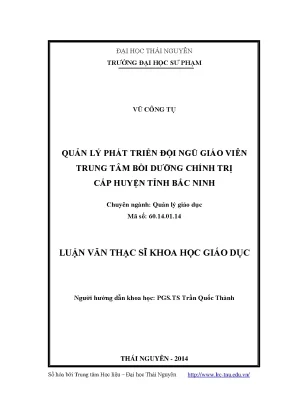 Quản Lý Phát Triển Đội Ngũ Giáo Viên Tại Trung Tâm Bồi