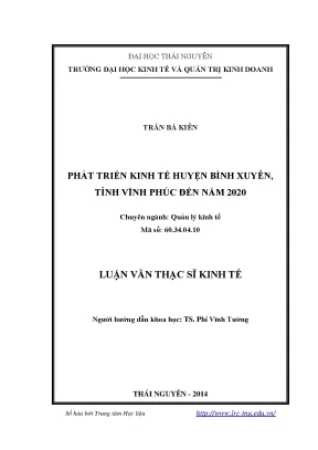 Phát Triển Kinh Tế Huyện Bình Xuyên Đến Năm 2020