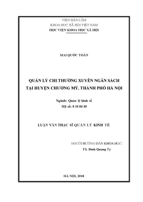 Quản Lý Chi Thường Xuyên Ngân Sách Tại Huyện Chương Mỹ,