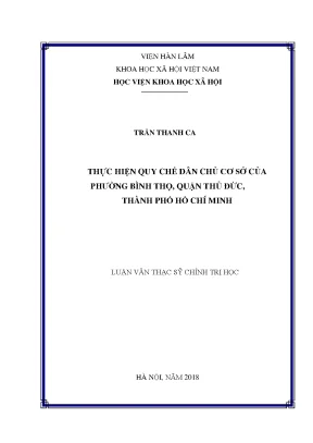 Thực hiện Quy chế Dân chủ Cơ sở tại Phường Bình Thọ,