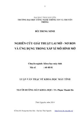 Nghiên Cứu Giải Thuật Lai Mờ - Nơ Ron và Ứng Dụng Trong