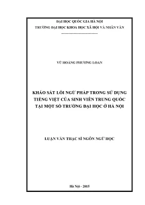 Khảo Sát Lỗi Ngữ Pháp Tiếng Việt Của Sinh Viên Trung