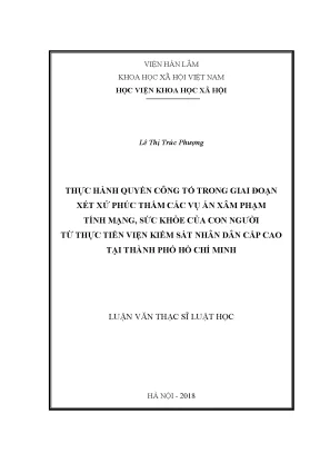 Thực Hành Quyền Công Tố Trong Xét Xử Phúc Thẩm Vụ Án Xâm