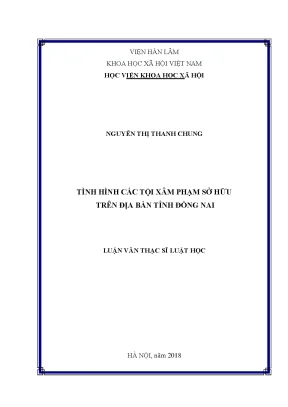Tình Hình Tội Xâm Phạm Sở Hữu Tại Tỉnh Đồng Nai (2013-2017)