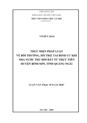 Thực hiện pháp luật về bồi thường và tái định cư khi thu