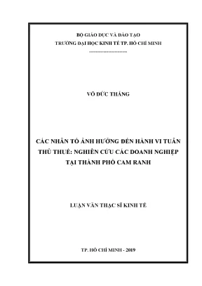 Nghiên Cứu Các Nhân Tố Ảnh Hưởng Đến Hành Vi Tuân Thủ