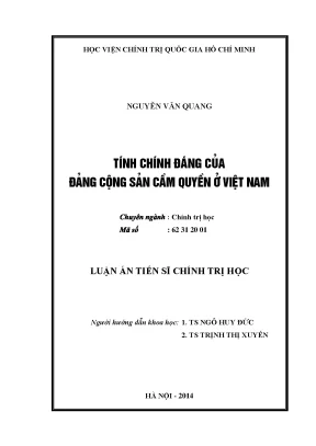 Tính Chính Đáng Của Đảng Cộng Sản Việt Nam: Nghiên Cứu