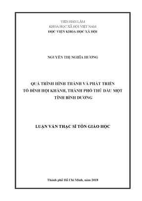 Quá Trình Hình Thành và Phát Triển Tổ Đình Hội Khánh tại 