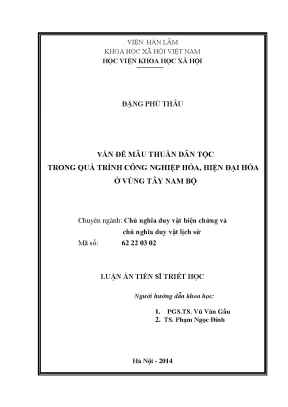 Mâu Thuẫn Dân Tộc Trong Quá Trình Công Nghiệp Hóa Ở Tây 