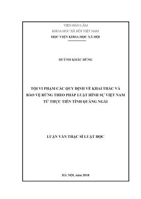 Tội Vi Phạm Quy Định Khai Thác và Bảo Vệ Rừng Tại Quảng Ngãi