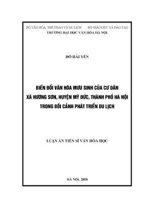 Biến Đổi Văn Hóa Mưu Sinh Của Cư Dân Xã Hương Sơn Trong 
