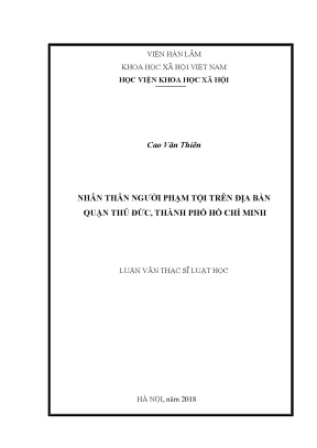 Nghiên Cứu Nhân Thân Người Phạm Tội Tại Quận Thủ Đức,