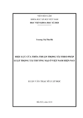 Hiệu Lực Thỏa Thuận Trọng Tài Thương Mại Tại Việt Nam:
