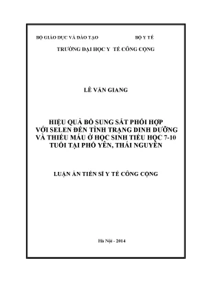 Hiệu Quả Bổ Sung Sắt và Selen Đối Với Dinh Dưỡng và