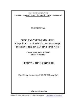 Nâng cao vai trò nhà nước trong quản lý thuế doanh