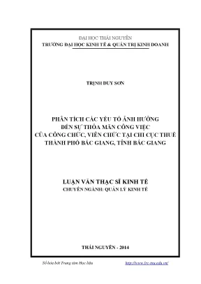 Phân Tích Yếu Tố Ảnh Hưởng Đến Sự Thỏa Mãn Công Việc Tại