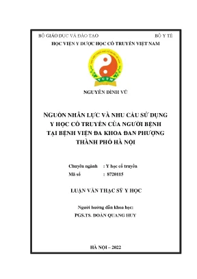 Nguồn nhân lực YHCT tại Bệnh viện Đan Phượng (2021)