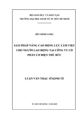 Nâng cao động lực làm việc cho nhân viên tại công ty cơ