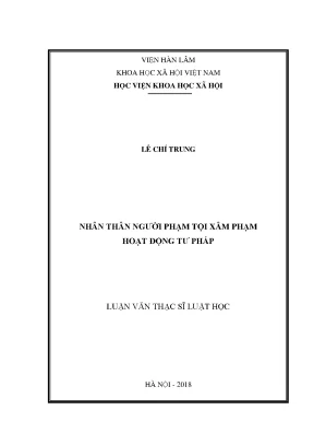 Nghiên Cứu Nhân Thân Người Phạm Tội Xâm Phạm Hoạt Động