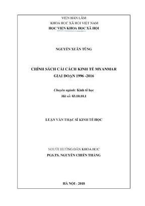 Chính Sách Cải Cách Kinh Tế Myanmar Giai Đoạn 1996-2016: