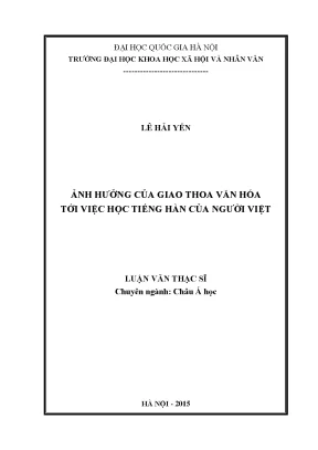 Giao Thoa Văn Hóa và Ảnh Hưởng Đến Việc Học Tiếng Hàn