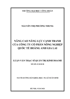 Nâng Cao Năng Lực Cạnh Tranh Công Ty Cổ Phần Nông Nghiệp