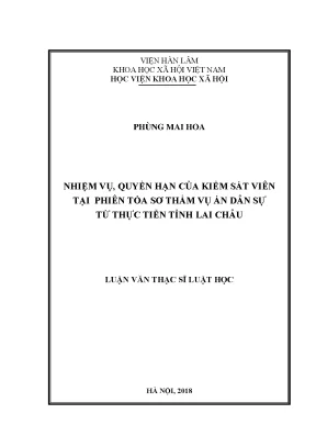 Nhiệm Vụ và Quyền Hạn của Kiểm Sát Viên Tại Phiên Tòa Sơ