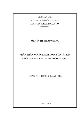 Nghiên Cứu Nhân Thân Người Phạm Tội Cướp Tài Sản Tại