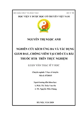 Nghiên Cứu Tác Dụng Giảm Đau và Chống Viêm Của Bài Thuốc HTR