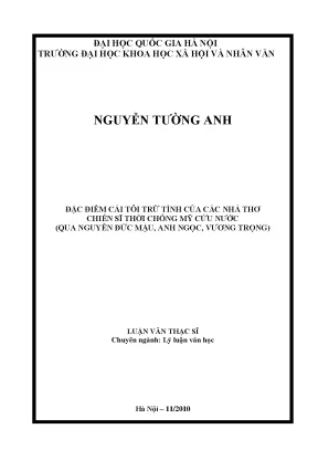 Đặc Điểm Cái Tôi Trữ Tình Của Các Nhà Thơ Chiến Sĩ Thời