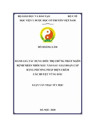 Đánh Giá Tác Dụng Điều Trị Thất Ngôn Bệnh Nhân Nhồi Máu