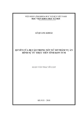 Quyền của Bị Cáo trong Xét Xử Sơ Thẩm Vụ Án Hình Sự tại