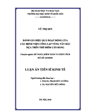 Đánh Giá Hiệu Quả Hoạt Động Bệnh Viện Công Lập Vùng Tây Bắc