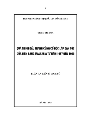 Quá Trình Đấu Tranh Củng Cố Độc Lập Dân Tộc Của Malaysia 
