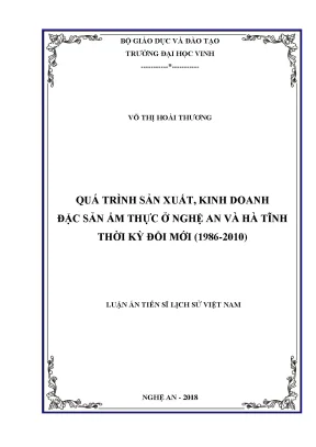 Quá Trình Sản Xuất và Kinh Doanh Đặc Sản Ẩm Thực ở Nghệ