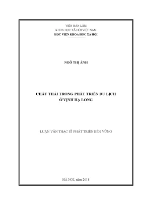 Quản Lý Chất Thải Du Lịch Bền Vững Tại Vịnh Hạ Long
