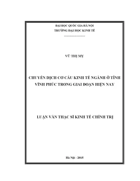 Chuyển Dịch Cơ Cấu Kinh Tế Ngành Tại Tỉnh Vĩnh Phúc: