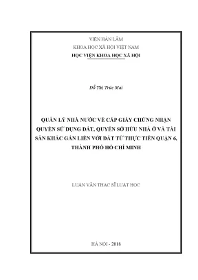 Quản Lý Nhà Nước Về Cấp Giấy Chứng Nhận Quyền Sử Dụng