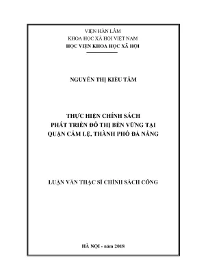 Chính Sách Phát Triển Đô Thị Bền Vững Tại Quận Cẩm Lệ,