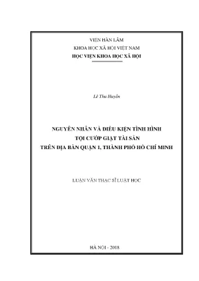 Nguyên Nhân và Điều Kiện Tình Hình Tội Cướp Giật Tài Sản